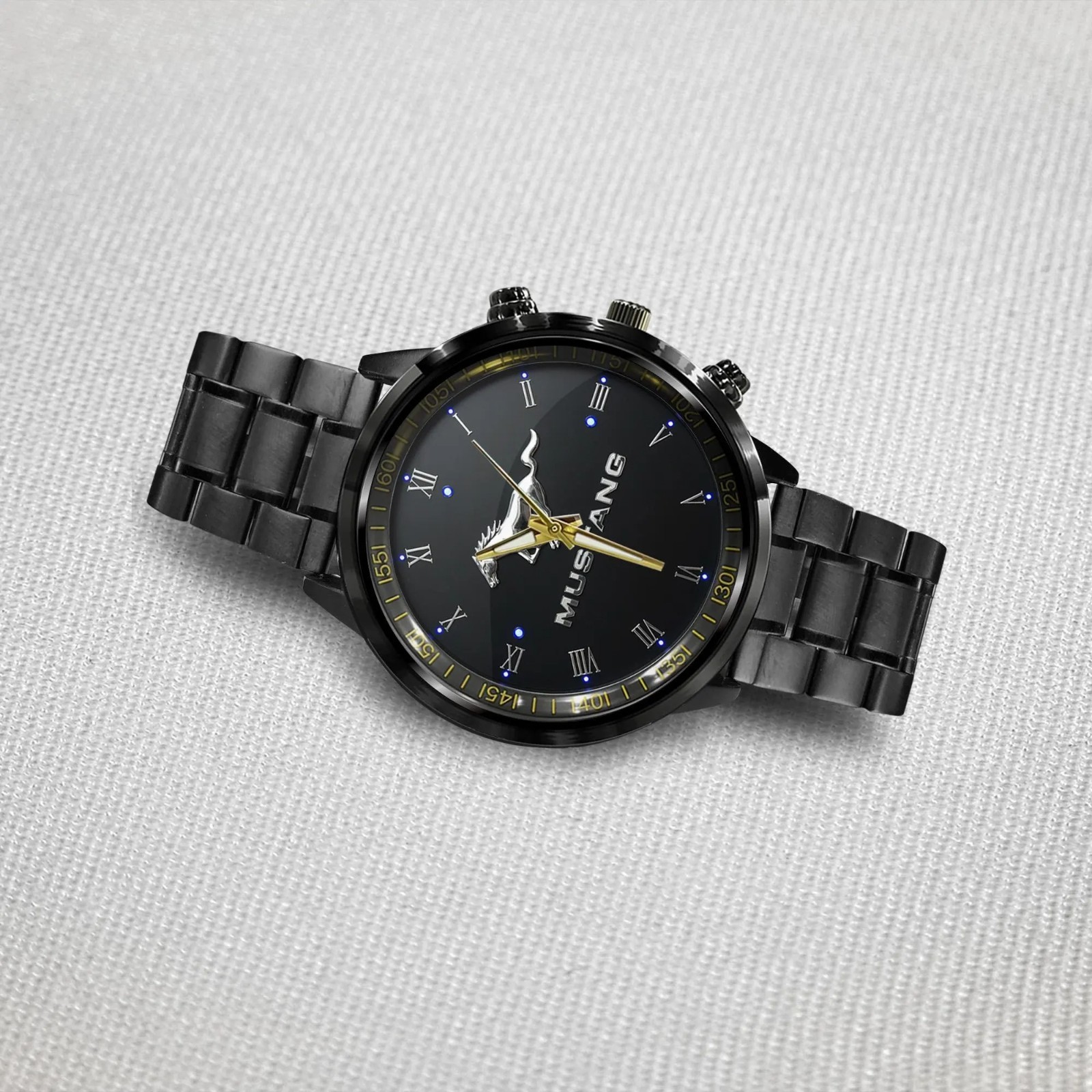 Ford Mustang Exclusive Logo Personalized Black Hand Watch Gift For Fan