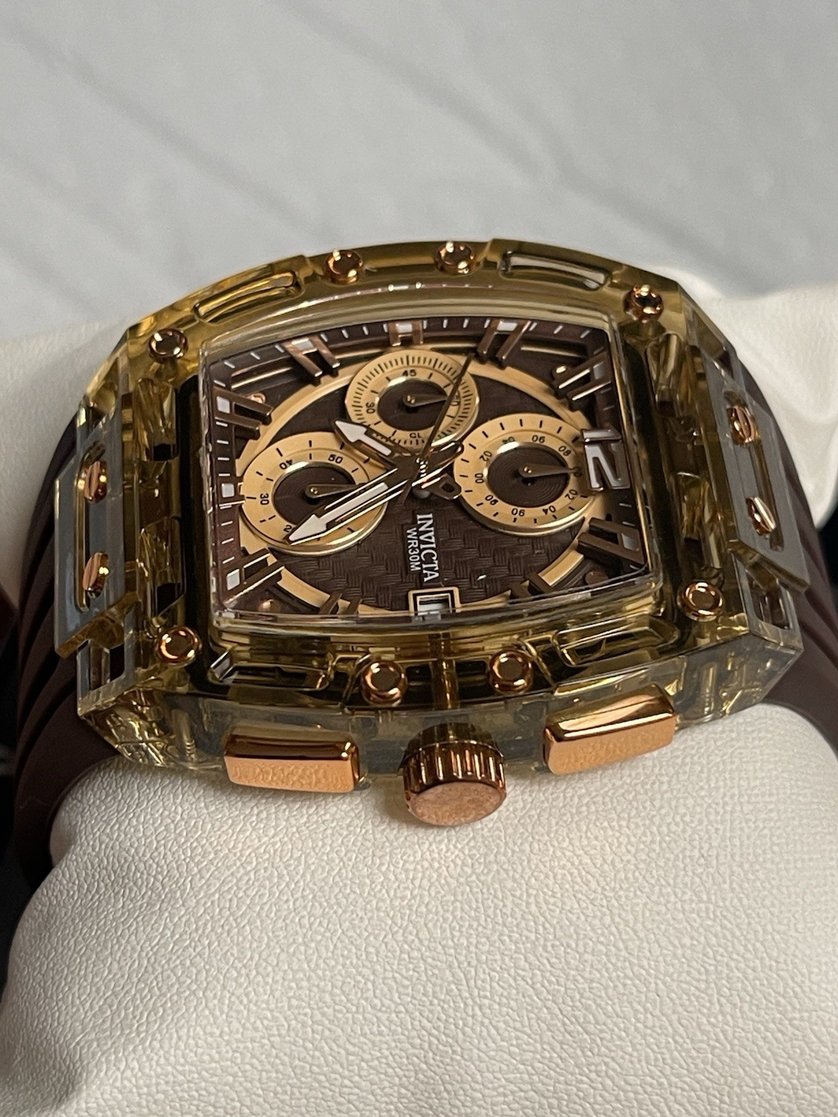 Invicta S1 Rally Allogrip Men42mm Brown Tone Case BrownMetal Dial Brown Band