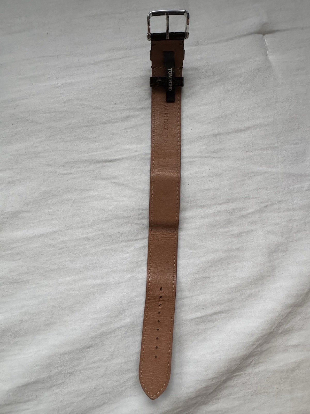 Authentic Tom Ford 001 Black 44mm Dial Tank Watch $2,070 Alligator 21mm $620