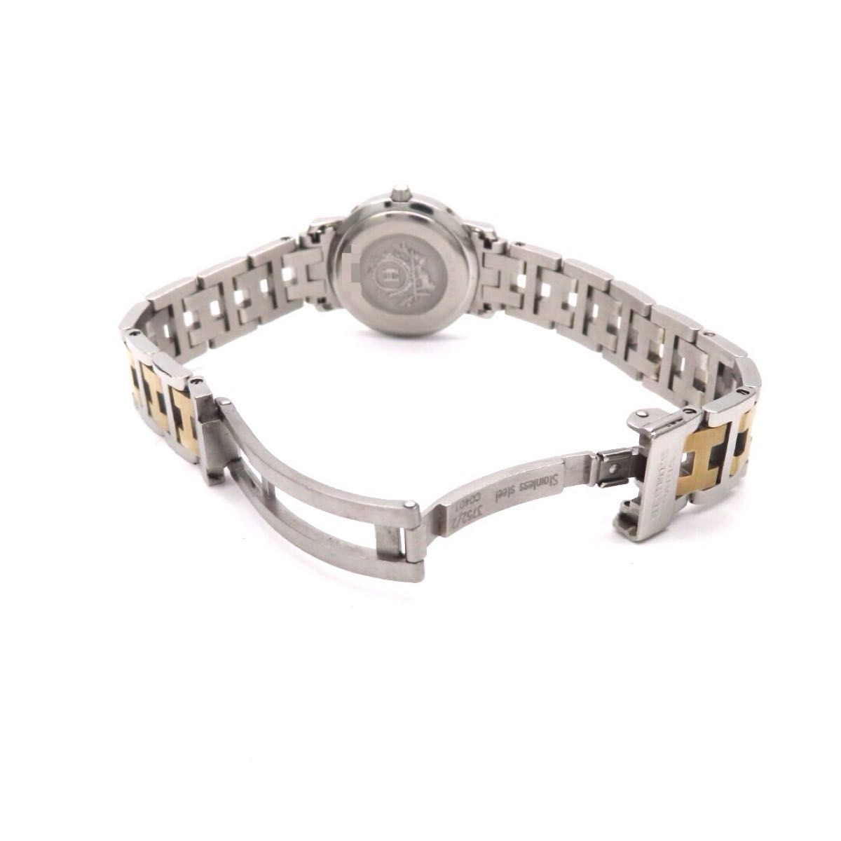 [B1P] HERMES Clipper CL4.220 Ivory Dial Ladies Combo Watch [v7y]
