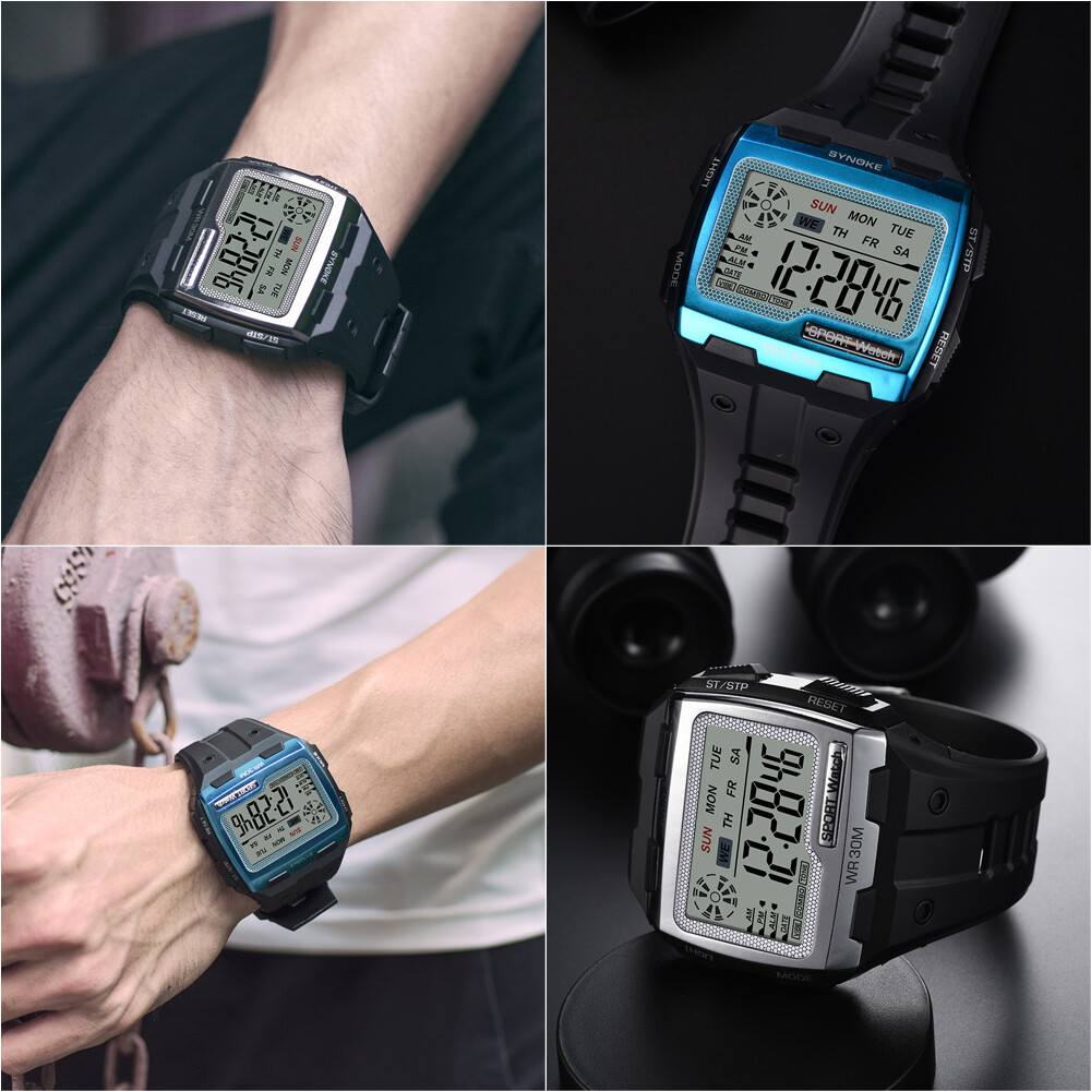 Men’s Sports Watch Large Face Digital Waterproof Multifunction Wristwatch Gifts