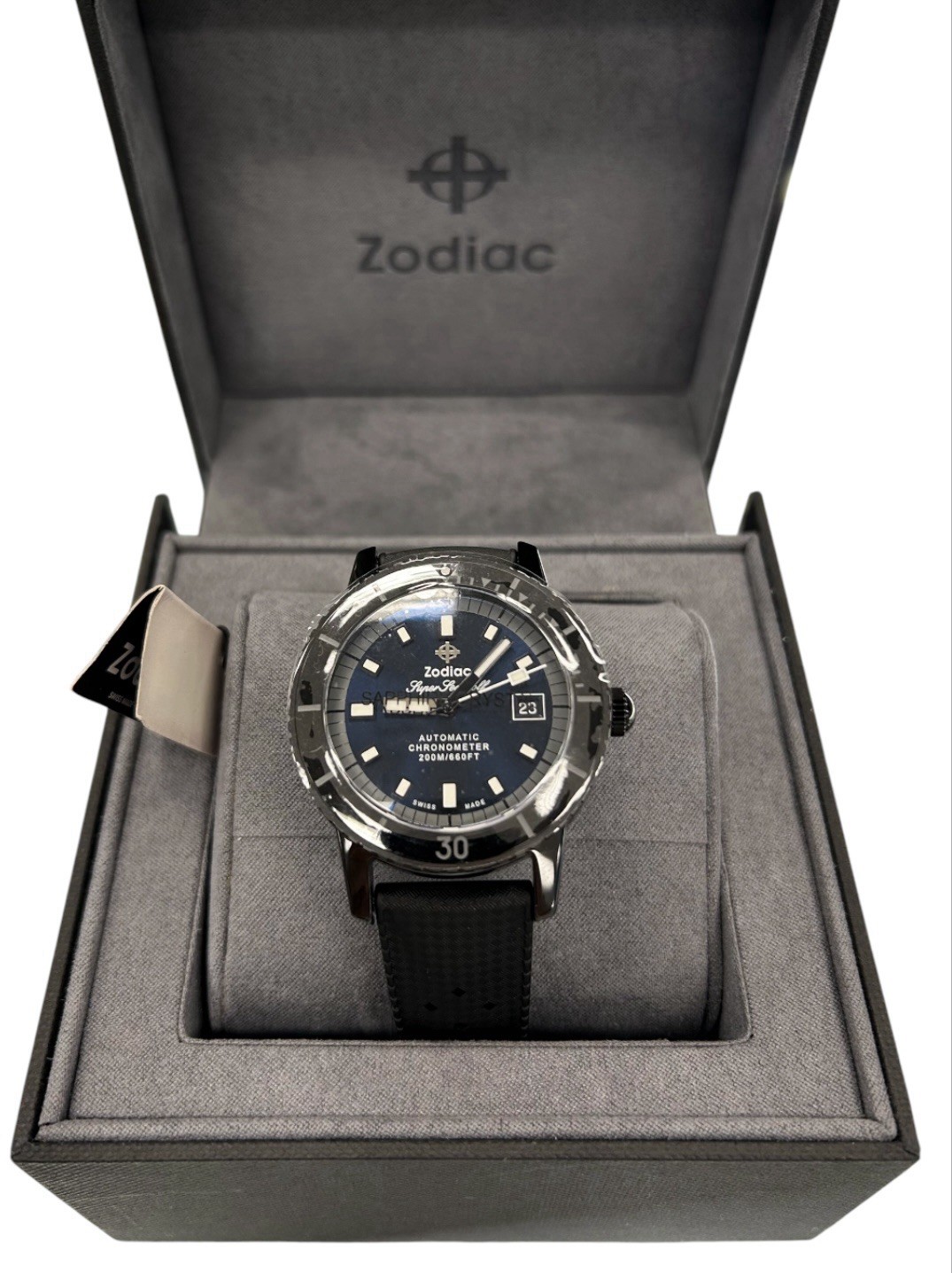 NEW Zodiac Super Sea Wolf Ceramic Compression Diver Automatic Watch Blue ZO9595