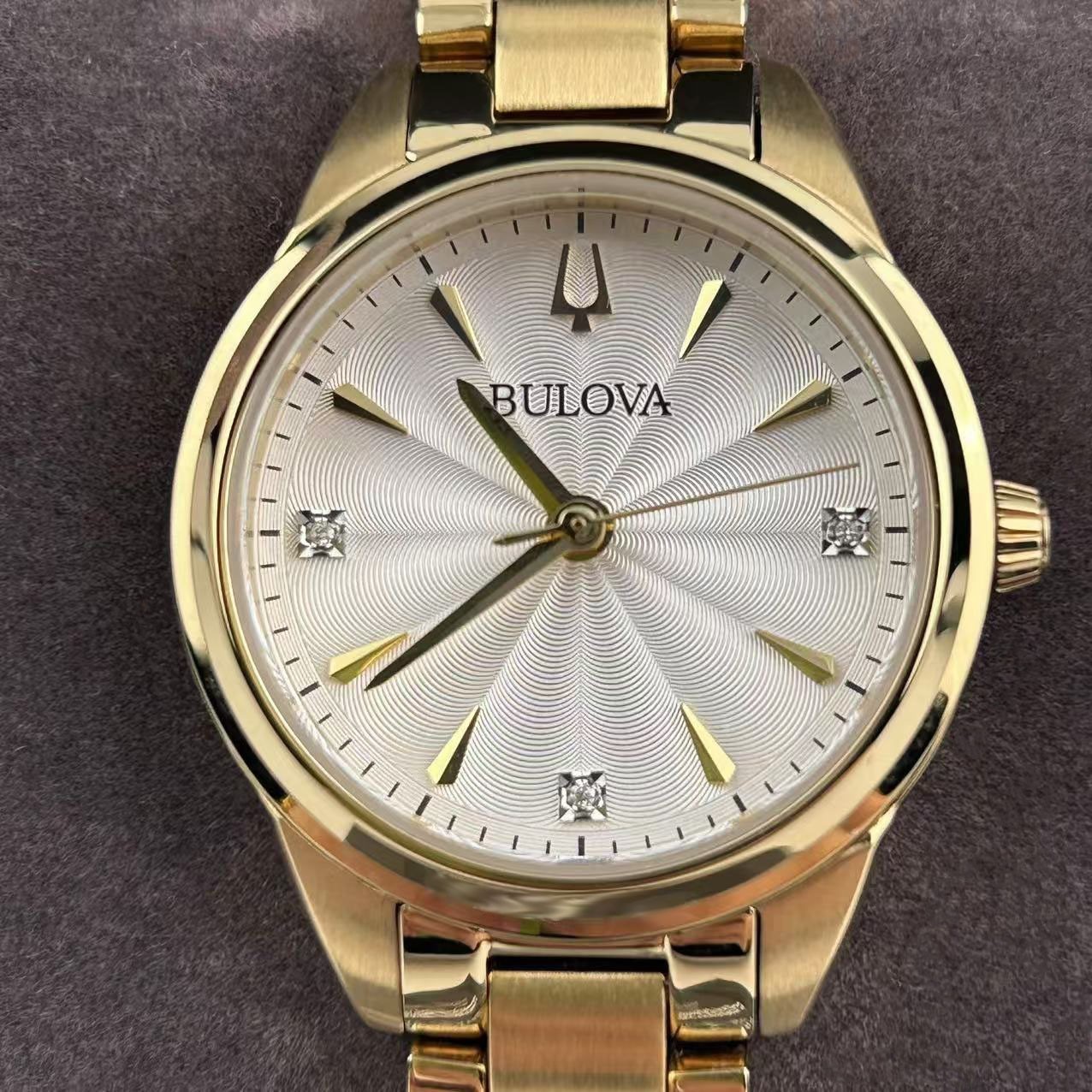 New Bulova Sutton 97P150 White Diamond Dial Stainless Steel Women’s Quartz Watch