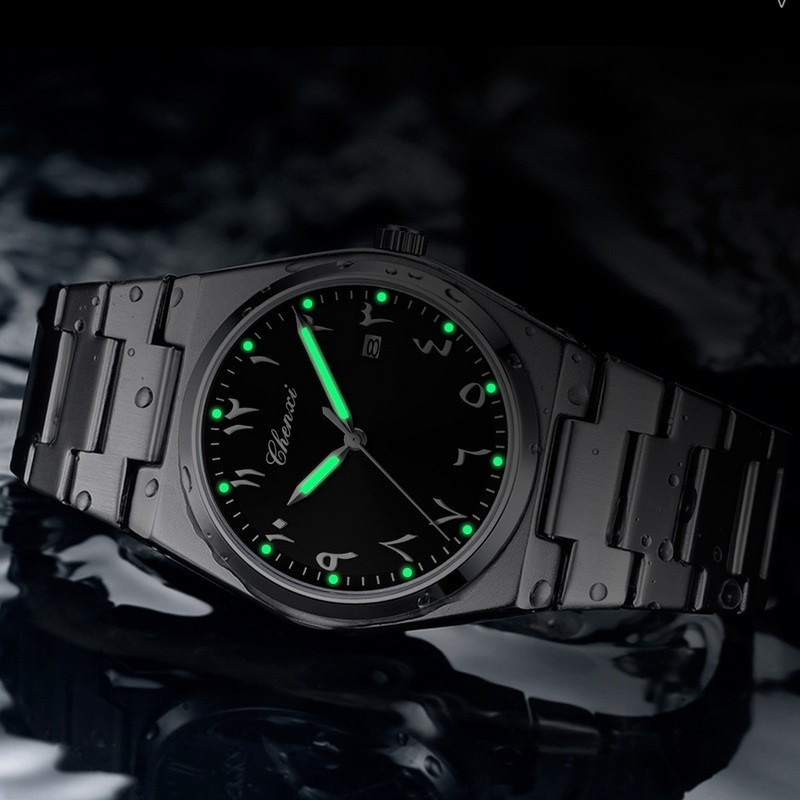 CHENXI Men Eastern Arabic Numerals Dial Luminous Calendar Business Quartz Watch