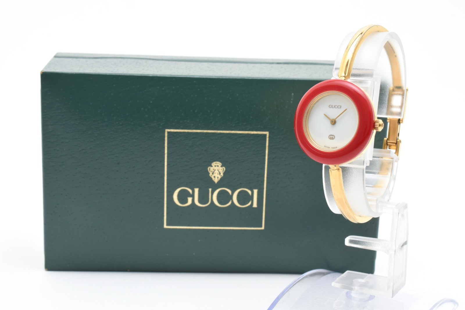 [Exc+5 ] w/ BOX Gucci Change Bezel Watch 11/12.2 White 12 Colors Gold JAPAN