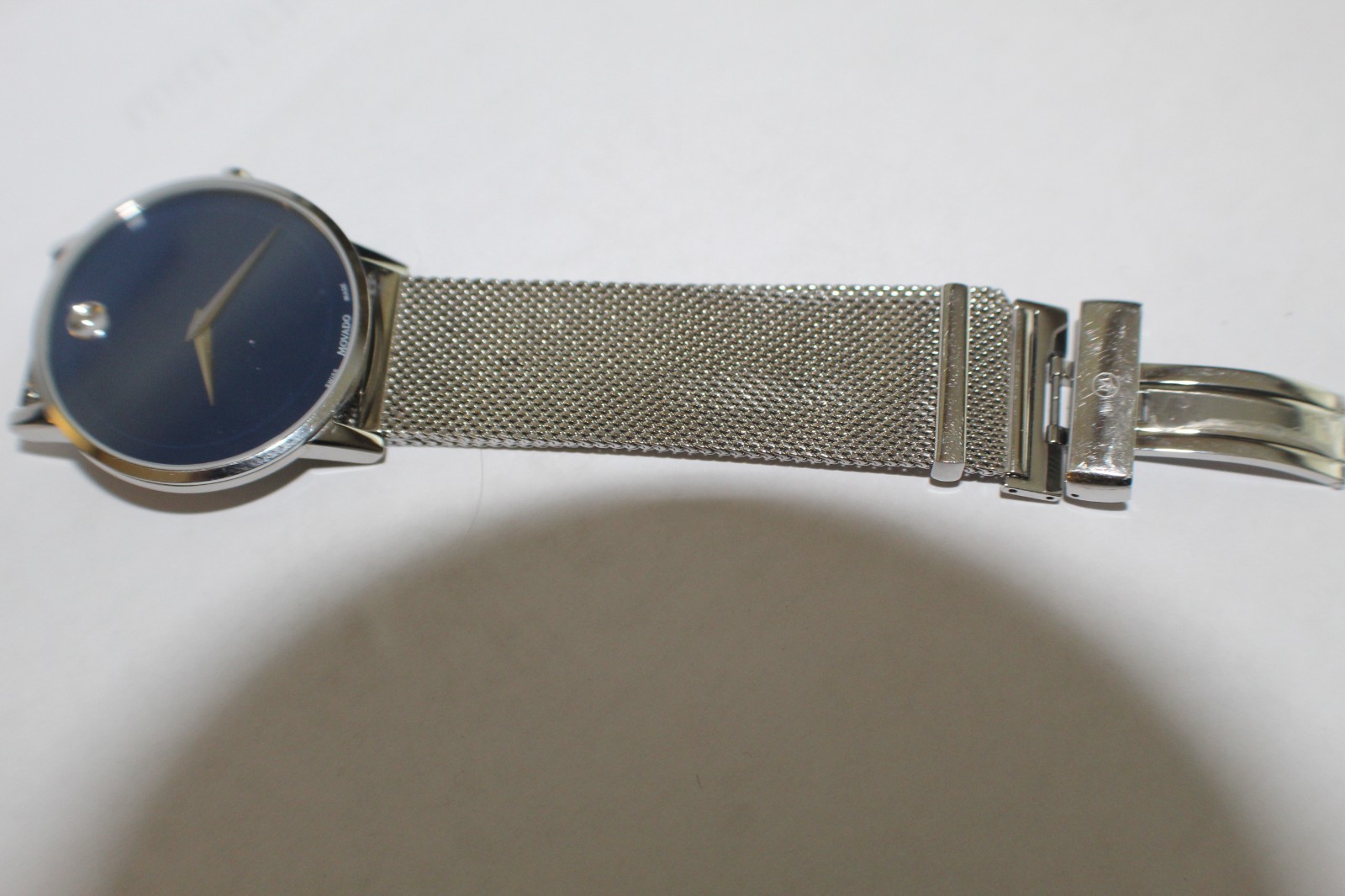 Movado Bold Quartz Dark Blue Dial Stainless Steel Mesh Band Men s Watch 3600589
