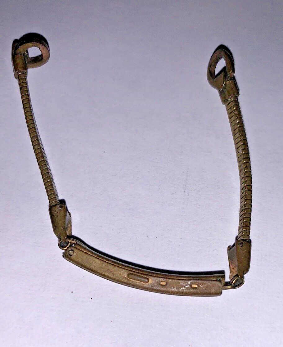 Antique 1930s Art Deco Watch Band with Sentinel Connector & Deployant Clasp