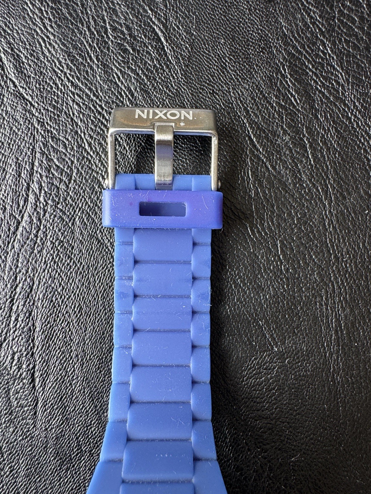 Nixon The Rubber Player Analog Quartz Watch Purple Dial Blue Rubber Strap 100m