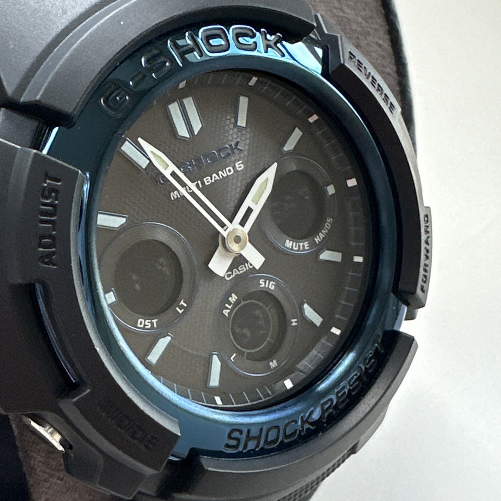 Casio Men’s G-SHOCK Stainless Steel Quartz Watch with Resin AWG-M100A-1ACR