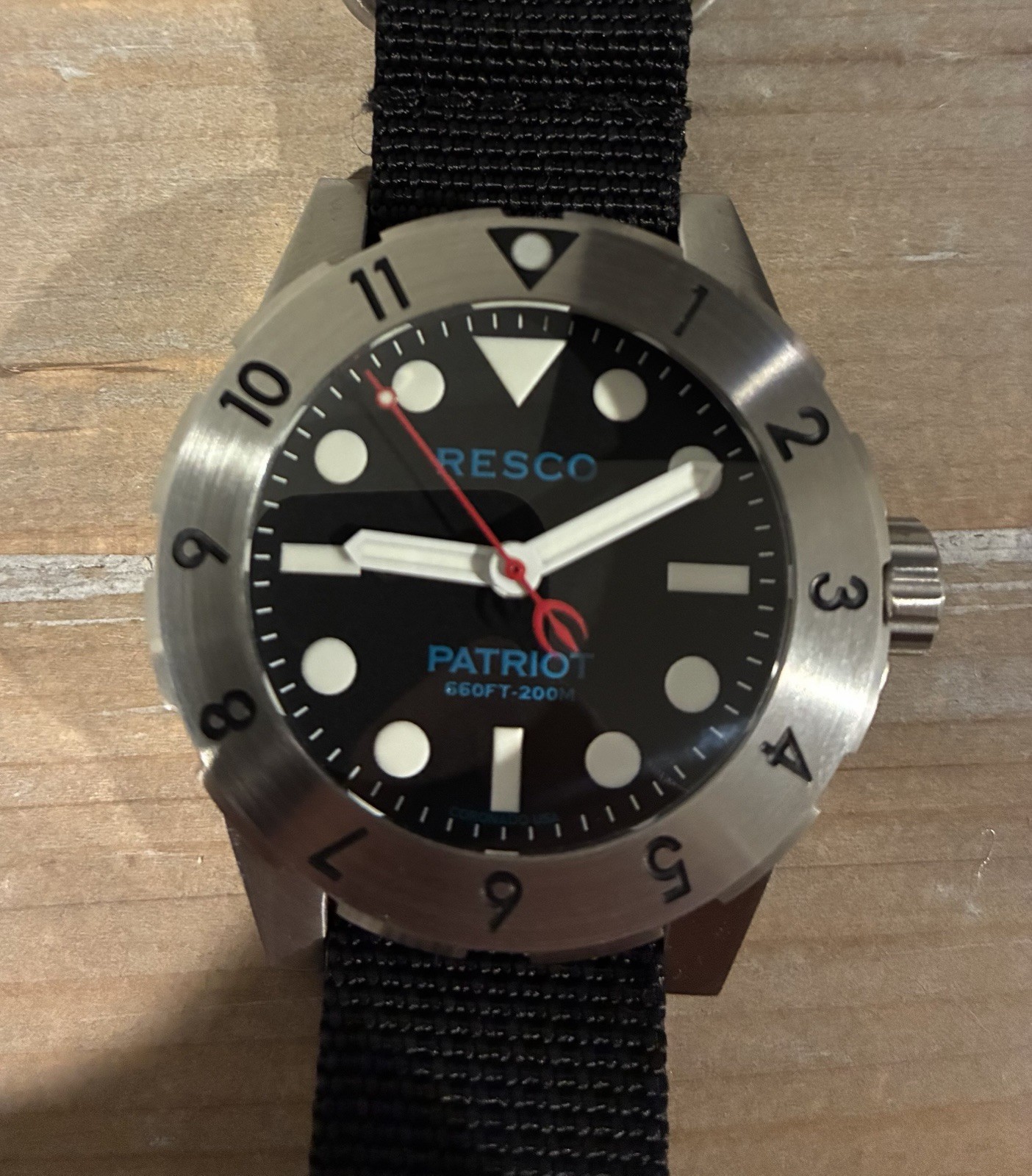 RESCO Patriot Gen 1 Men’s Automatic 200m Watch Black Dial NATO Strap Extras