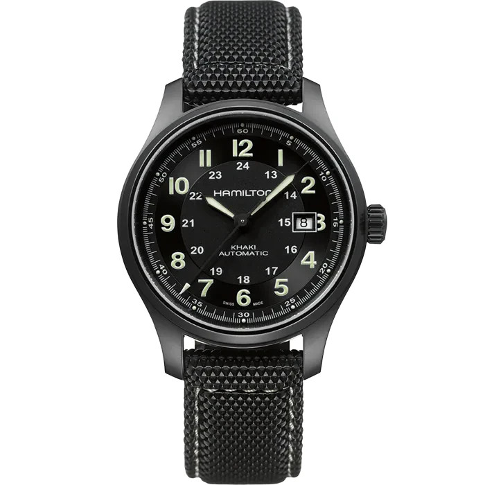 Hamilton Khaki Field Titanium PVD Plated Automatic Black 42mm Watch – H70575733