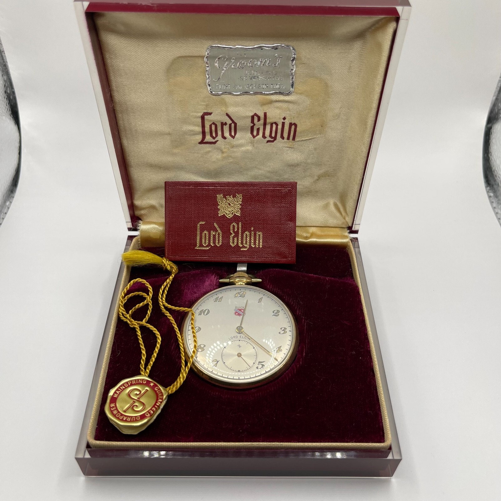 1952 BUICK LORD ELGIN 14 KT 21 JEWEL 10S GRADE 543 S546400 MODEL 5 WATCH W/BOX’S