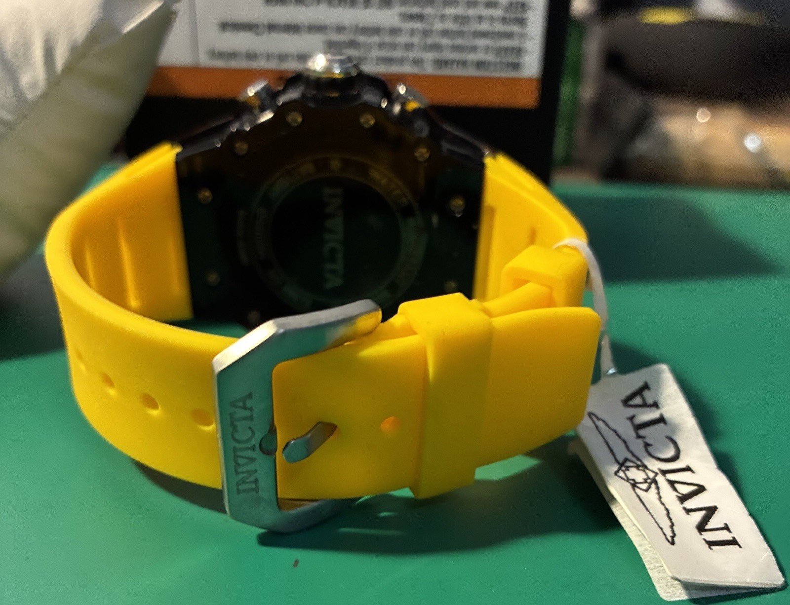 Invicta Subaqua Men’s Quartz Chronograph Watch 50mm Black/Gray Yellow Strap