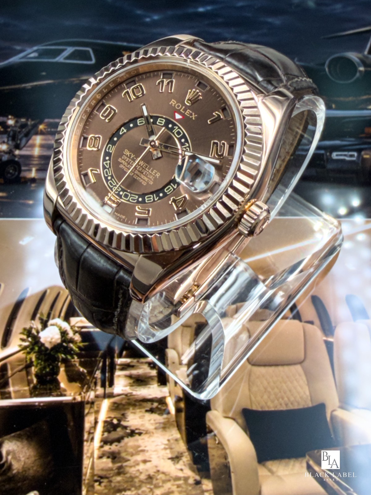 Rolex Sky-Dweller 326135 Everose Gold Chocolate Dial Leather Box
