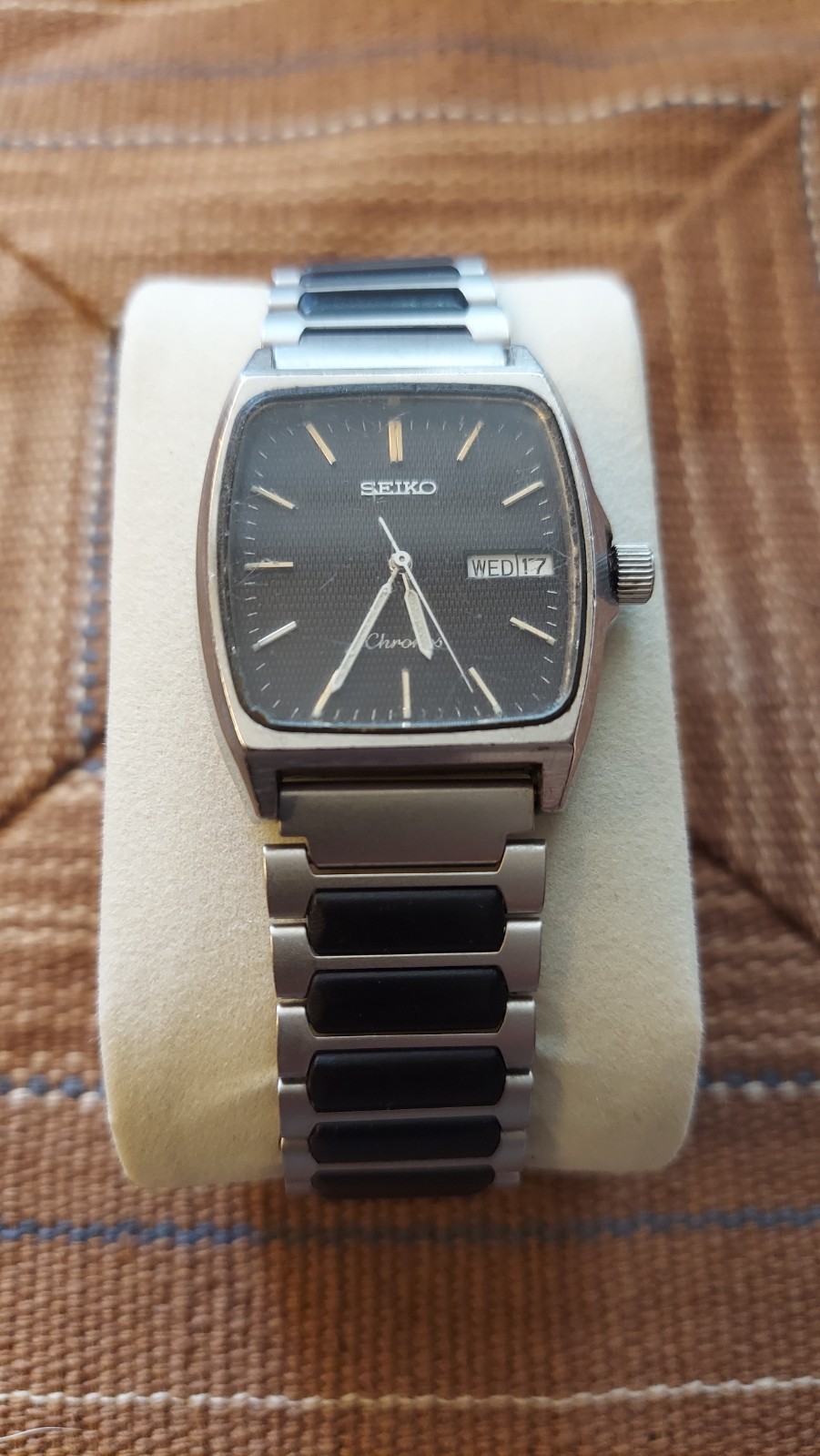 Vintage Seiko Chronos 5H23-5110 Black Dial Men’s Quartz Watch From USA Seller!