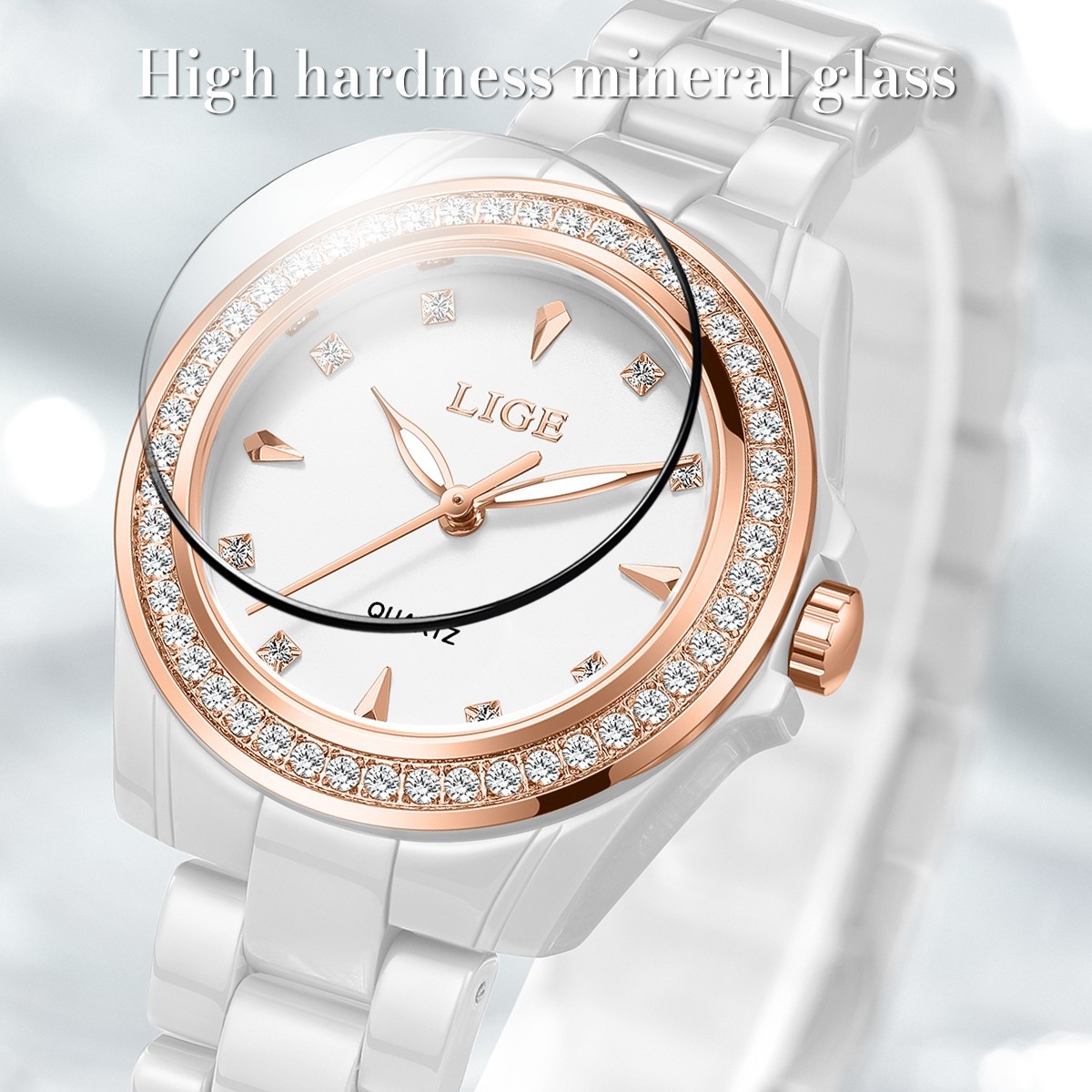 Luxury Ladies Elegant Wristwatch Ceramic Waterproof Quartz Classic Women Watch
