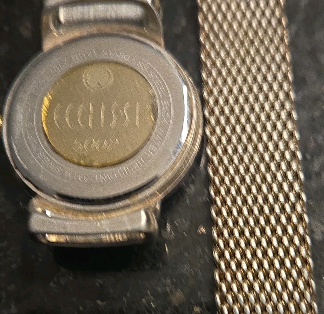 Vintage Sterling Silver Ecclissi Womens Quartz Watch 5002 Sterling Mesh Band