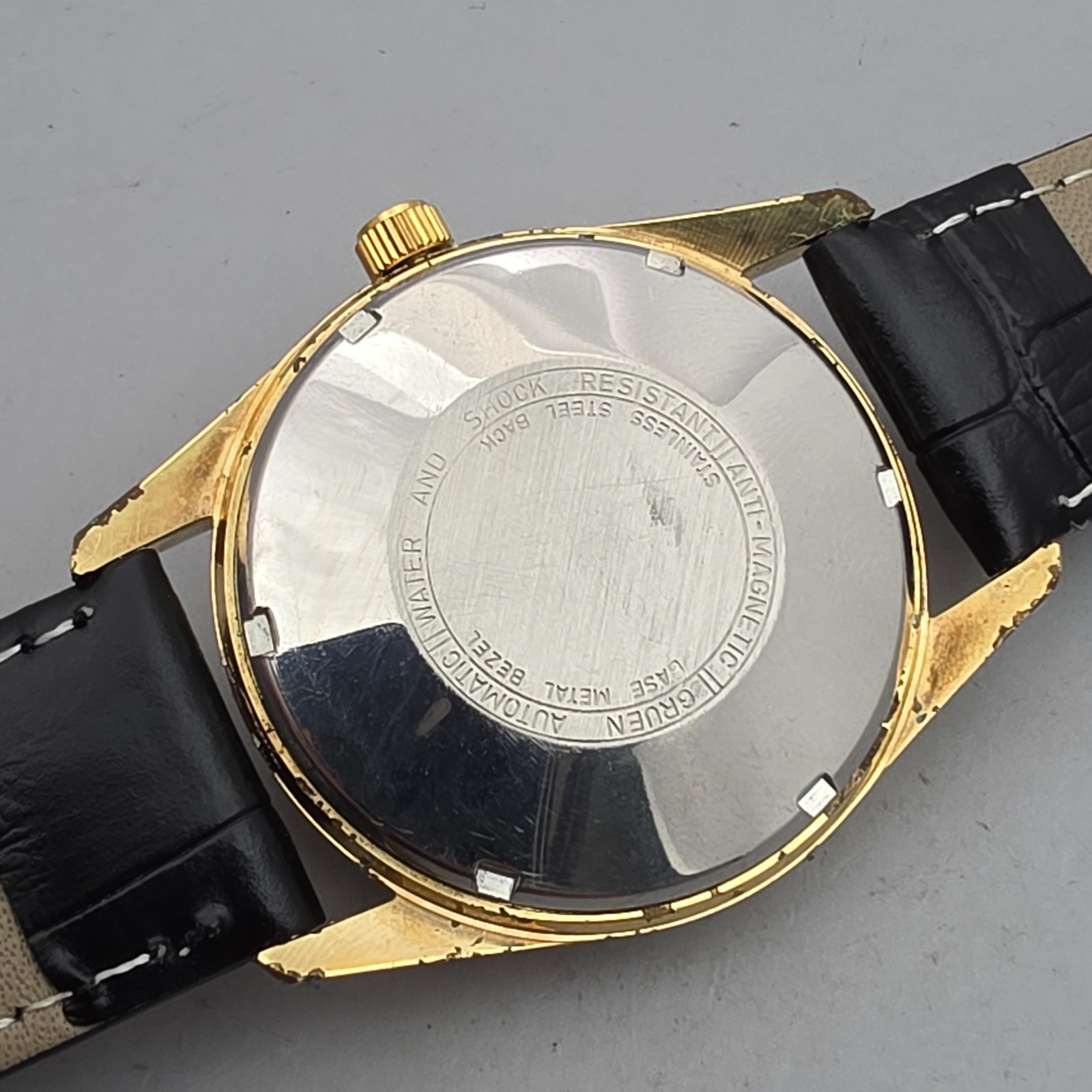 Vintage GRUEN men’s automatic watch Date Rocket second hand swiss 1960s