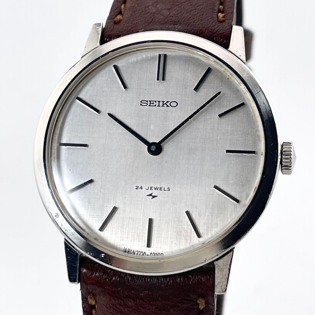SEIKO Chario 2220-0180 Hand-Wound Watch 32.1mm Wrist 17cm From Japan