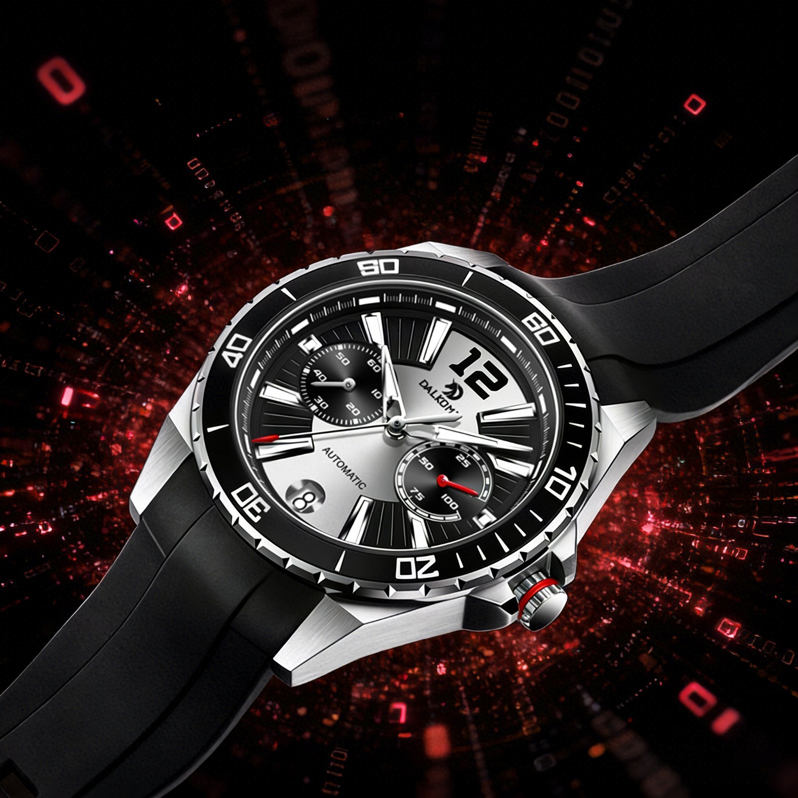 Dalkomm Automatic Mechanical Stainless Sapphire Calendar Luxury Men’s Watches