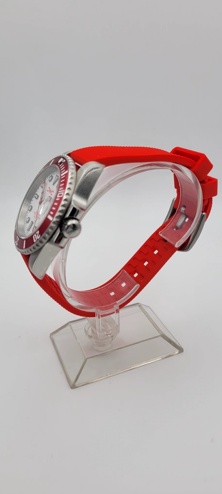 England St George Automatic Divers Watch Football Red Silicone Strap UK Sapphire