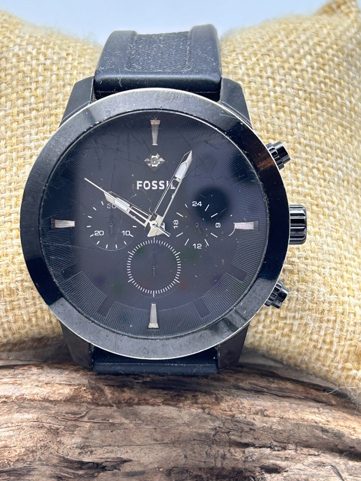 FOSSIL CHRONOGRAPH QUARTZ ES3913 111509 34.3mm 18mm LUG RUNS (AR)