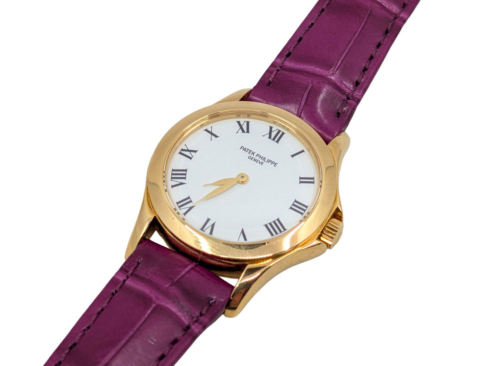 Patek Philippe Calatrava Yellow Gold Mini 4905J 18K 28mm Watch 2 Straps