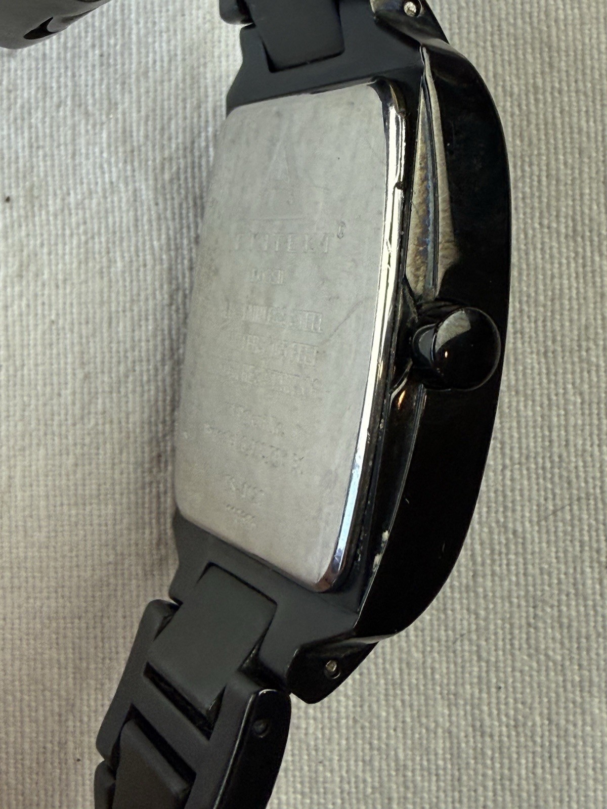 FOSSIL ARKITEKT Watch Men FS-4120 Black Tank Date Stainless NEW BATTERY