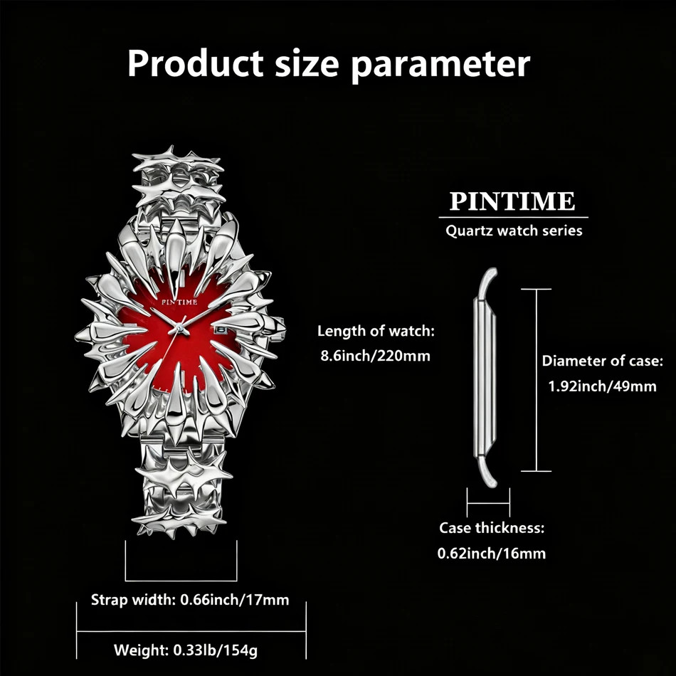 Special-shaped Lightning Dragon Spike Watch – Y2K Heavy Industry Quartz