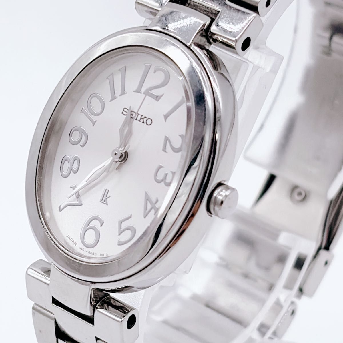 Seiko Quartz Ladies Watch Oval Silver Dial Stainless Japan