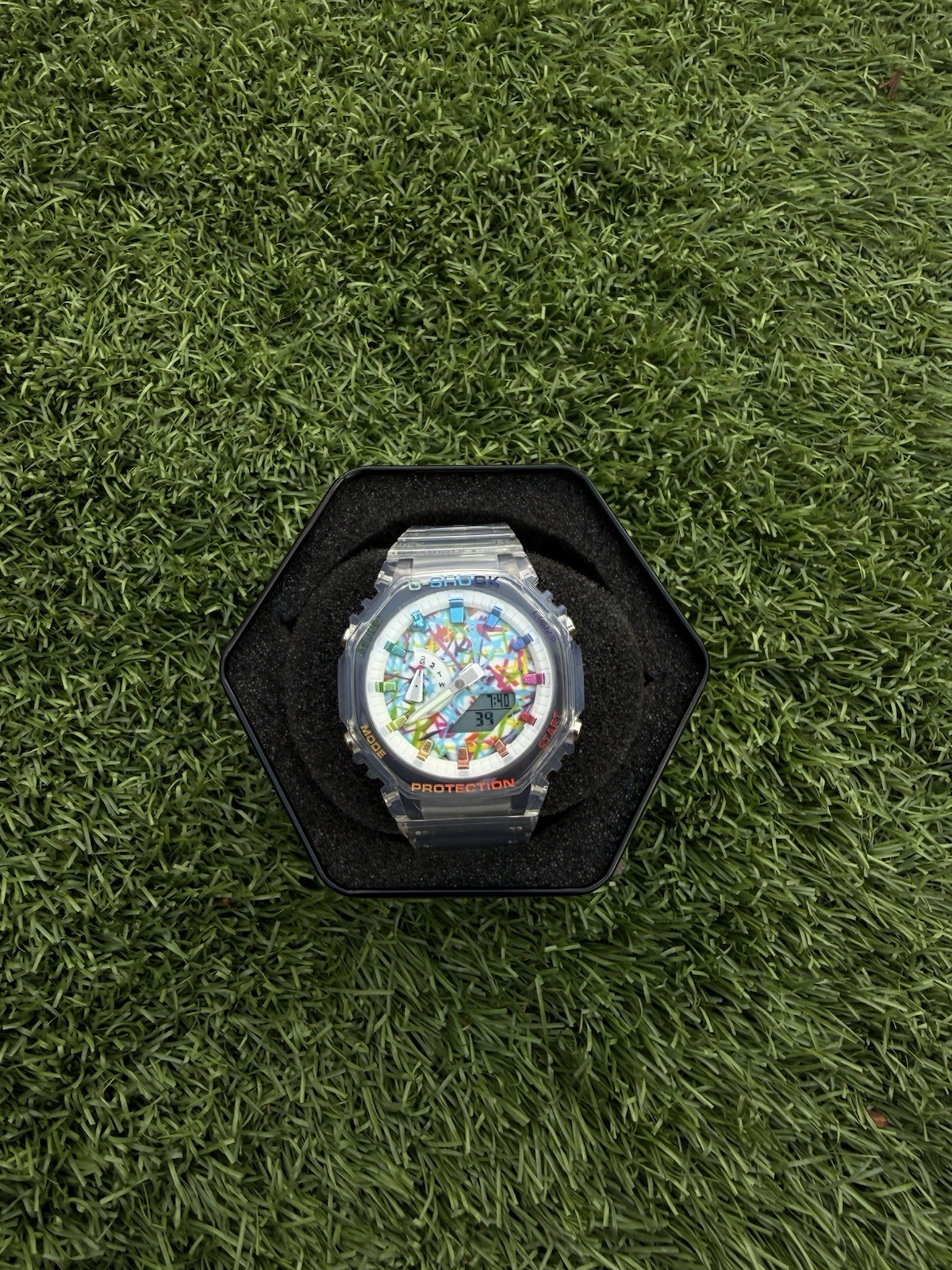 Casio G-SHOCK Clear Resin Analog-Digital Quartz Shock Resistant 200m w/ Box