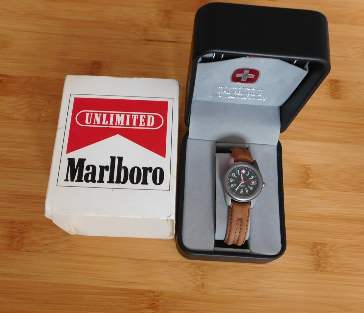 Wenger SAK 29mm Marlboro Unlimited Swiss Watch Black Dial NIB