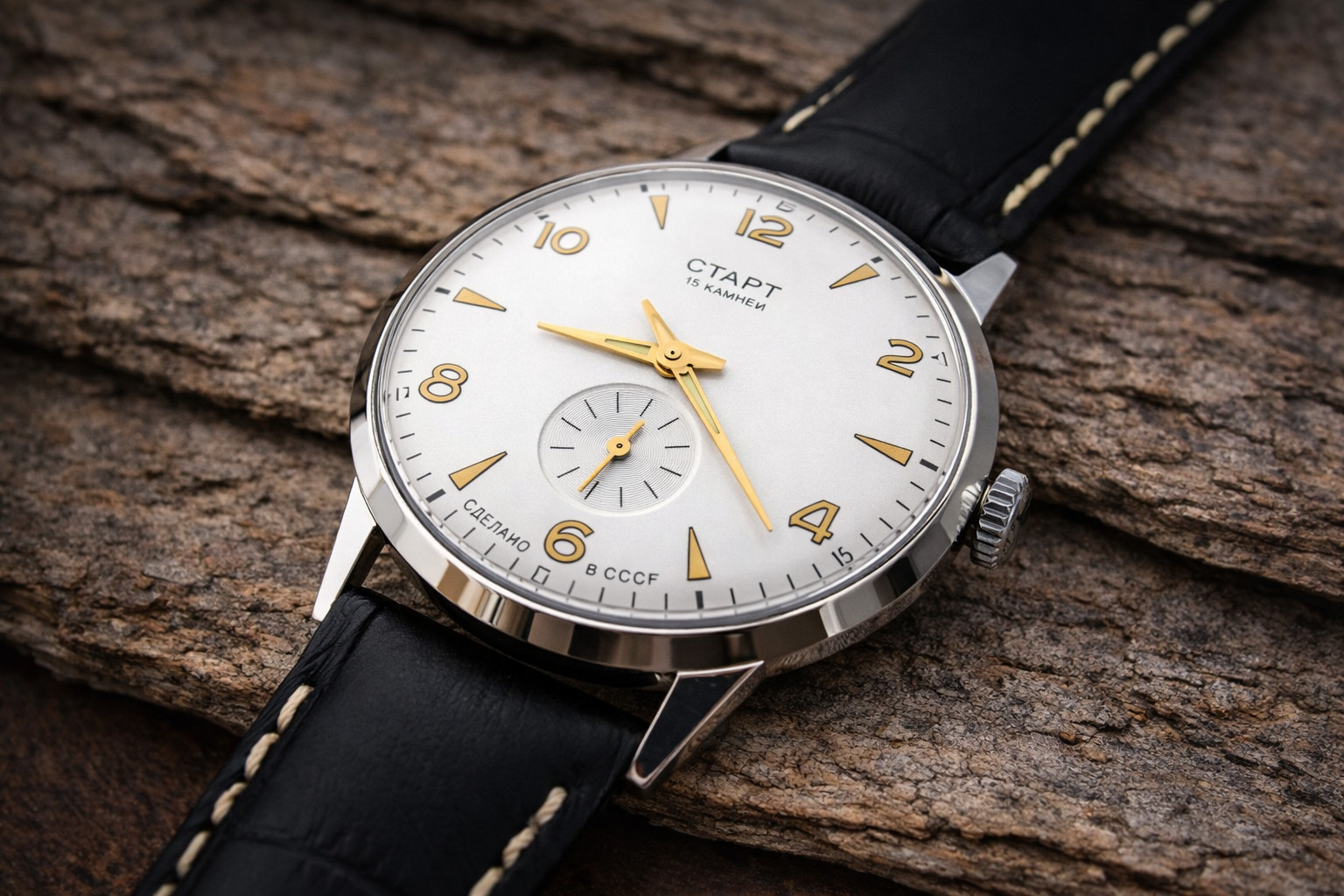 Start Watch Ussr Vintage Men Soviet Wristwatch Mechanical Rare Jewels 17 Russi
