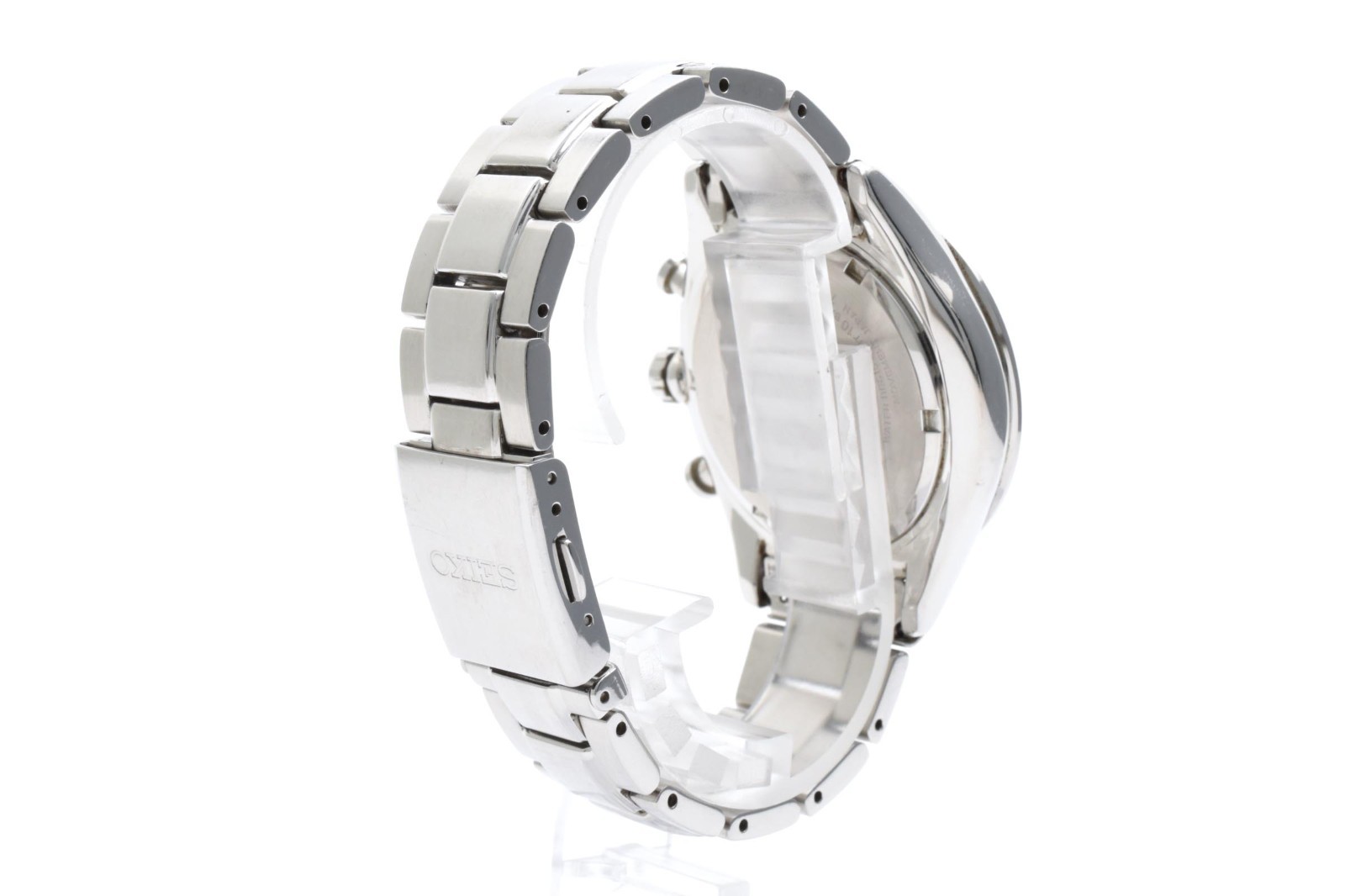 Seiko Chronograph 7T04-0AE0 White Dial Big Date Men’s Quartz Watch Silver SBPY