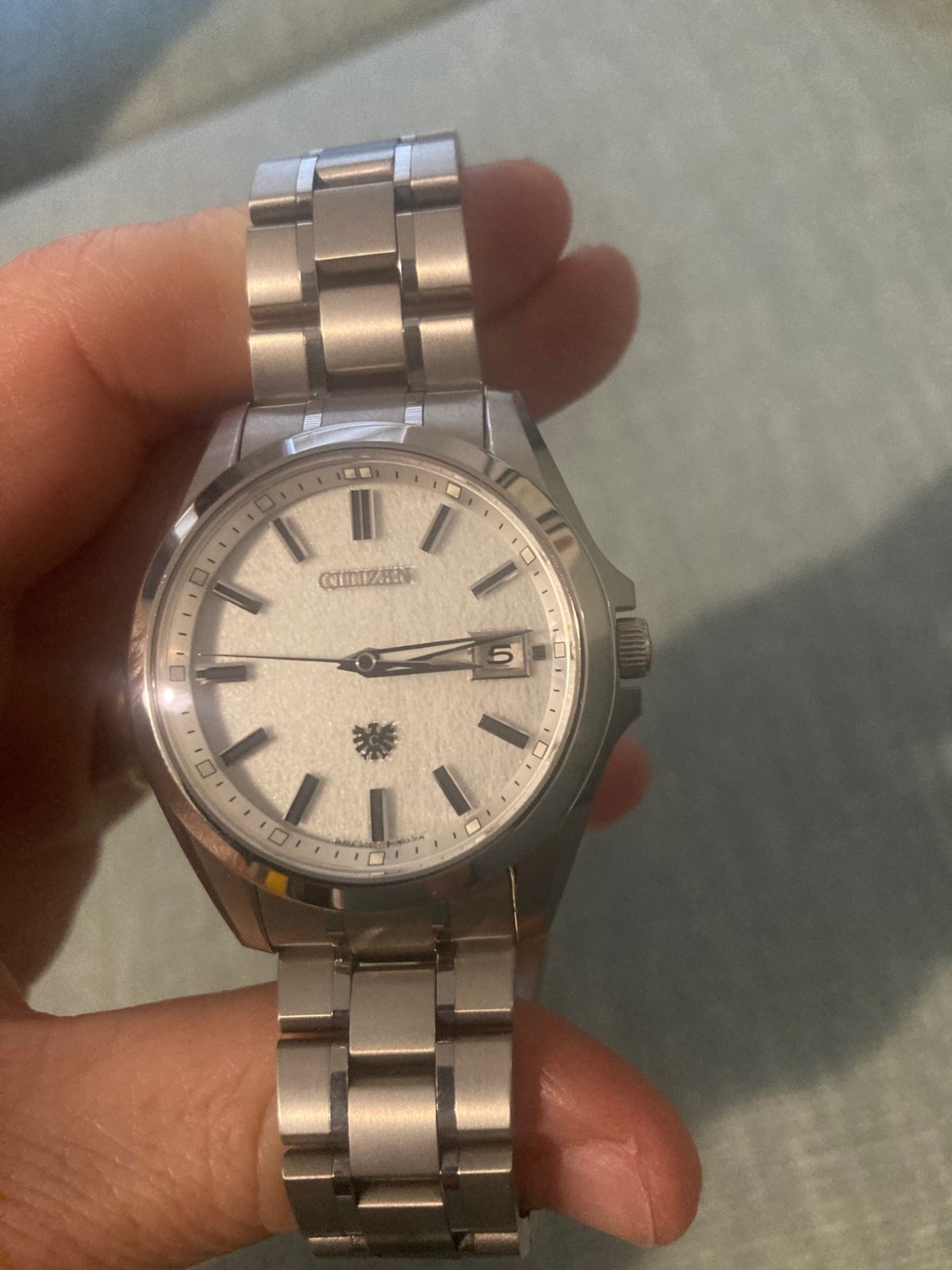 The Citizen AQ4091-56A Chronomaster White Washi Dial Eco-Drive Titanium JDM