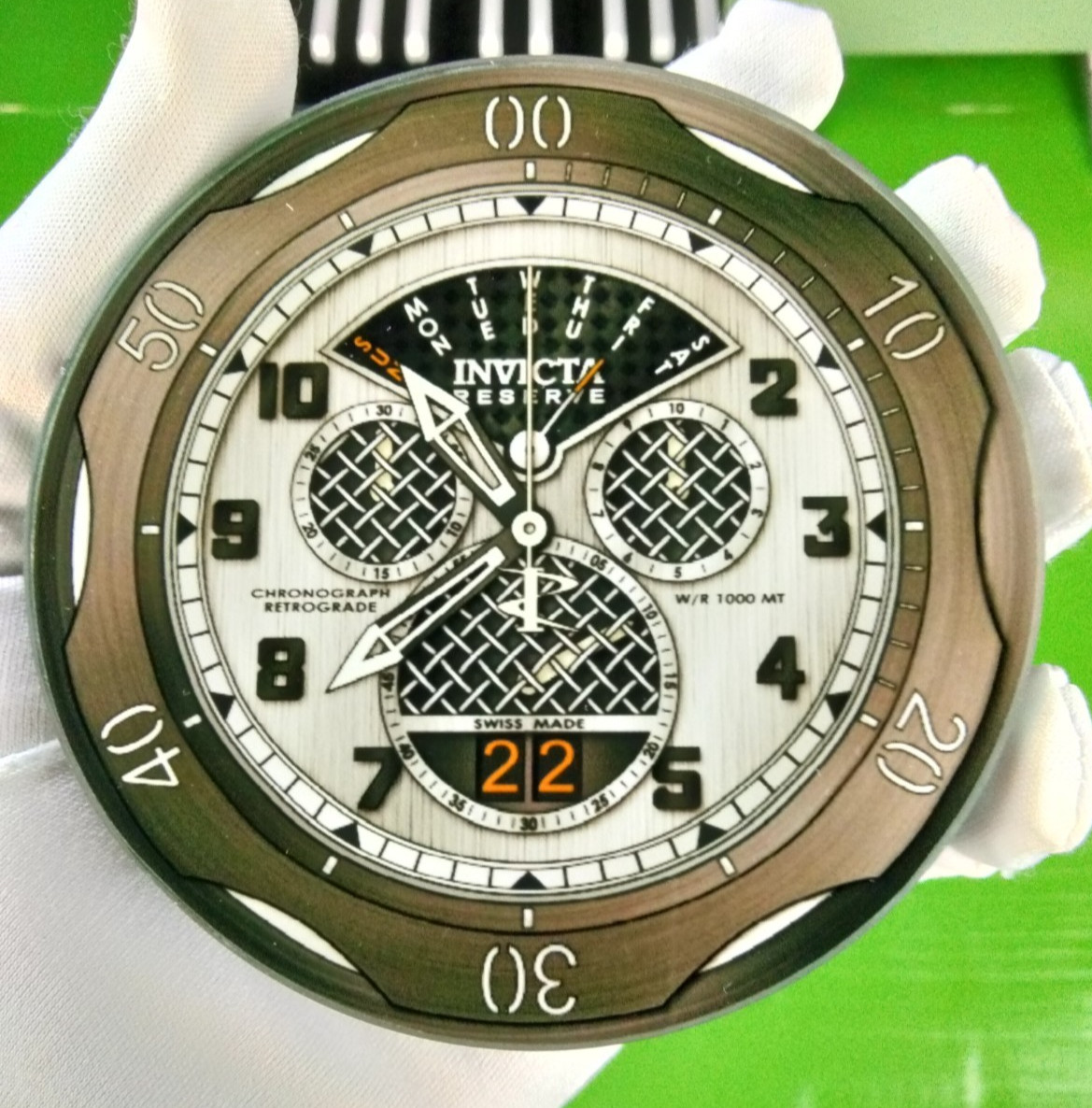 Faded Lines Invicta 6 Pc Watch Reserve FL-CS-109 Dial Glass Coaster Set in Box