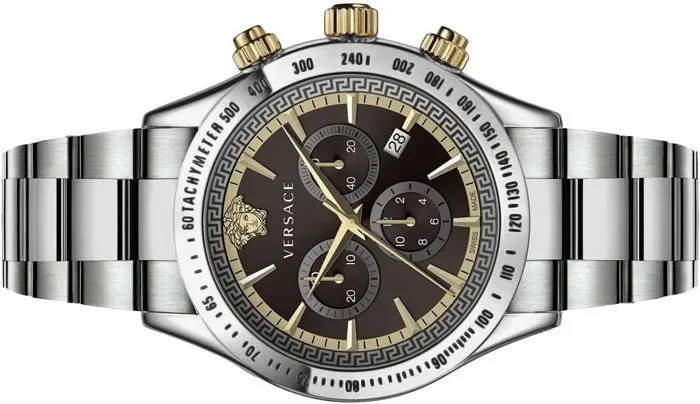 Versace Chrono Classic VEV700419 Men’s Swiss Quartz Brown Dial Sapphire Watch 44