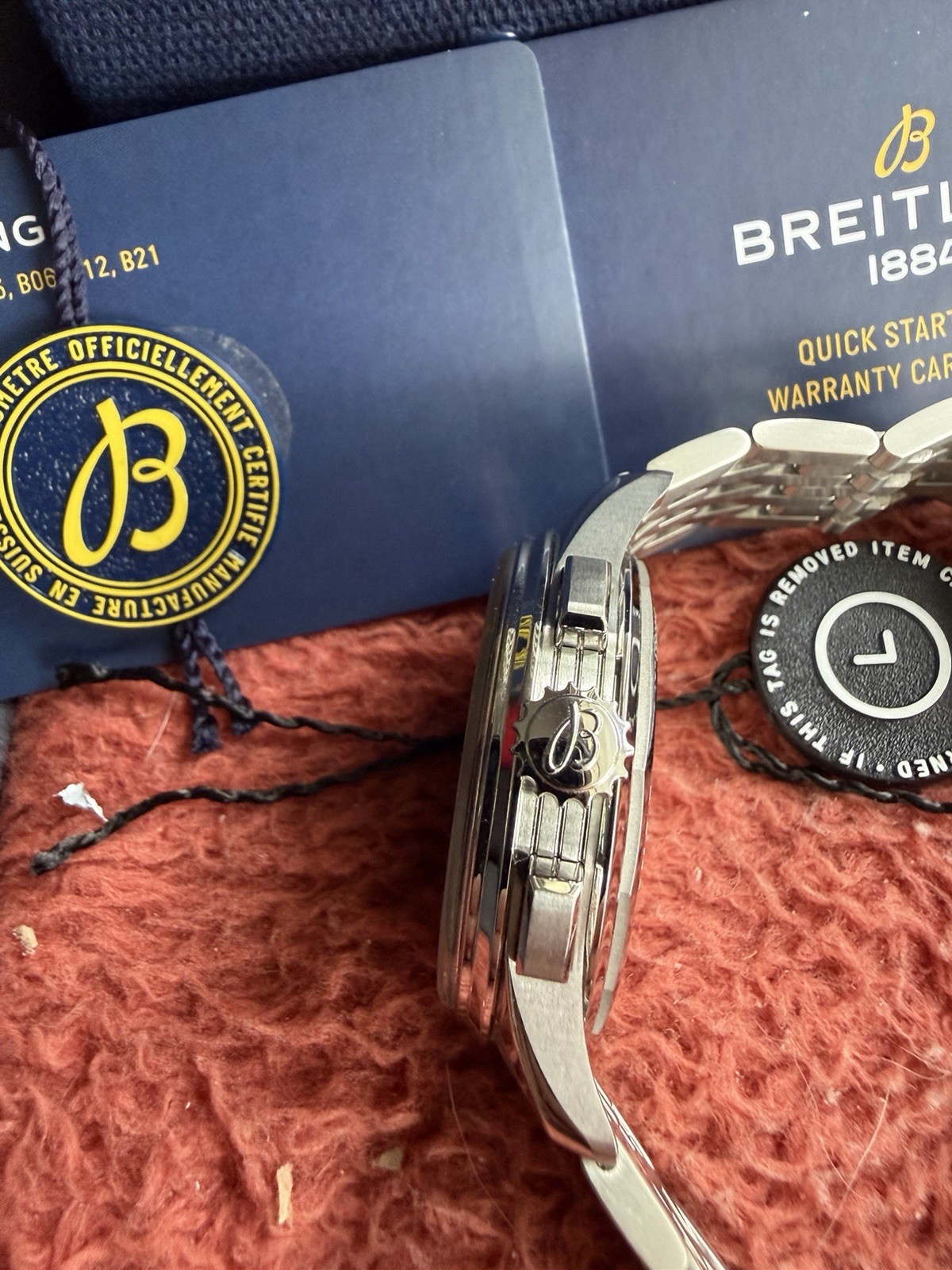 Breitling Premier Automatic Chronograph Black Dial Date Tachymeter Box