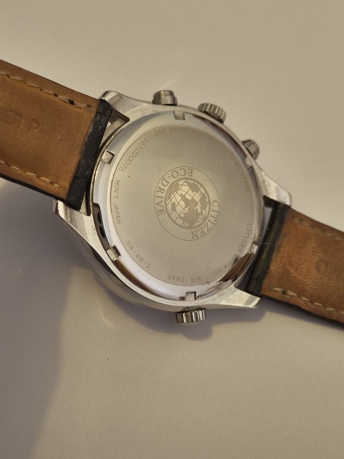 Citizen Men’s Eco Drive World Time Chronograph B.Leather Strap Watch AT0361-06E