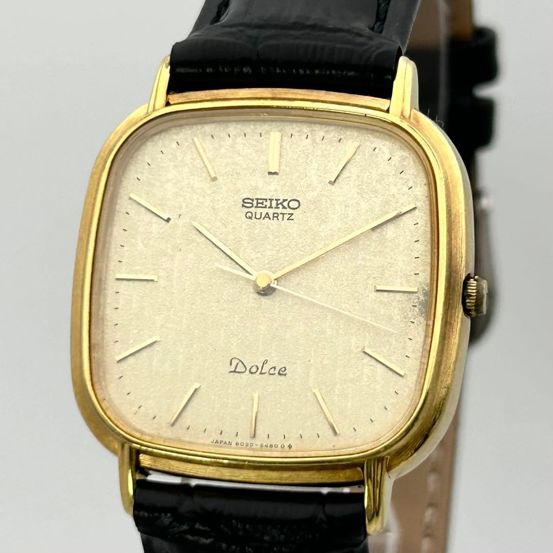 [Men’s, Textured Dial, Working] SEIKO Dolce 6030-5420 Gold