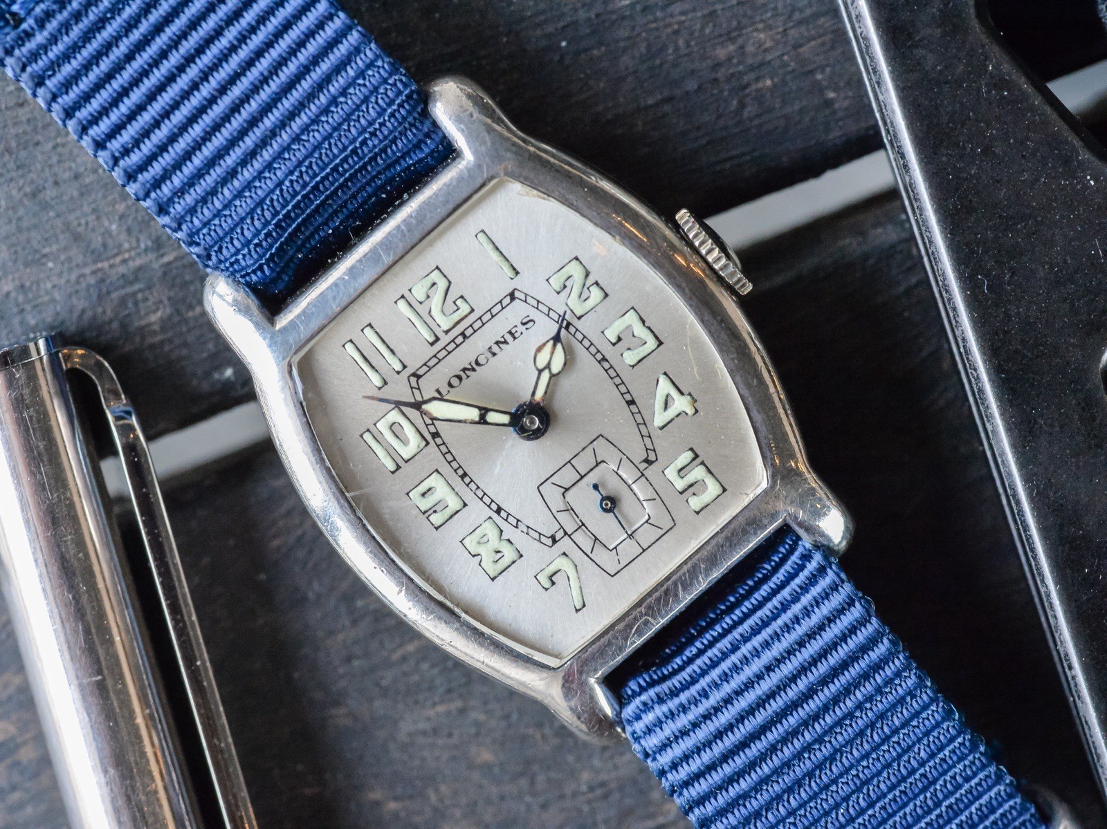 Vintage LONGINES Tonneau “Barrel” Shape Silver Case 1900’s Military Manual Watch