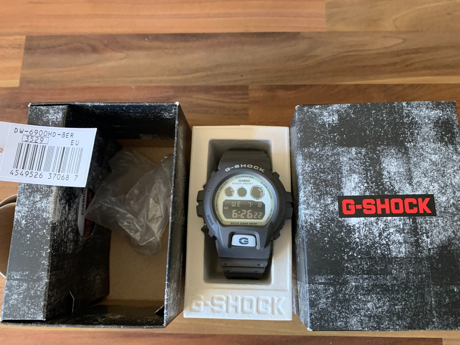 Casio G-Shock DW-6900HD-8ER. Matte Grey. Glowing Luminescence