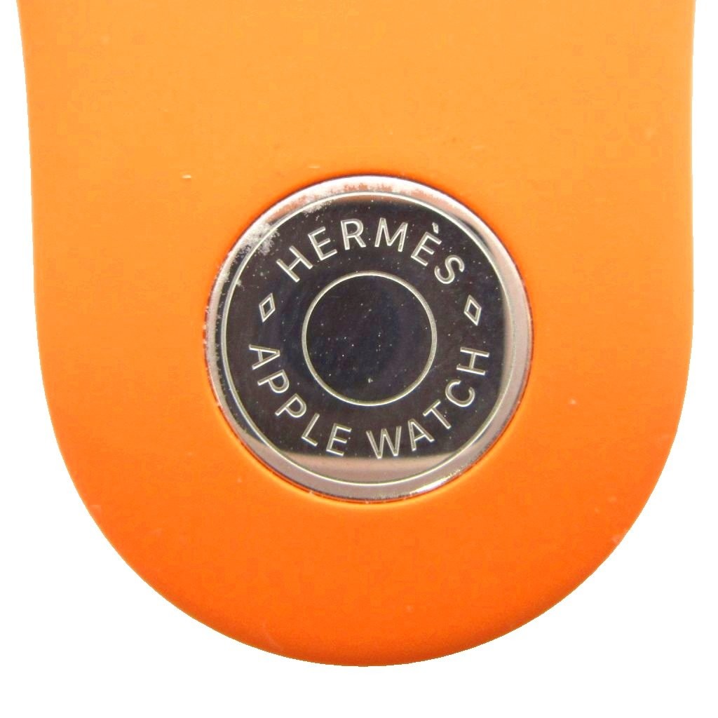 Hermes Orange Rubber Watch Strap S/M 41mm Logo Authentic Good Condition