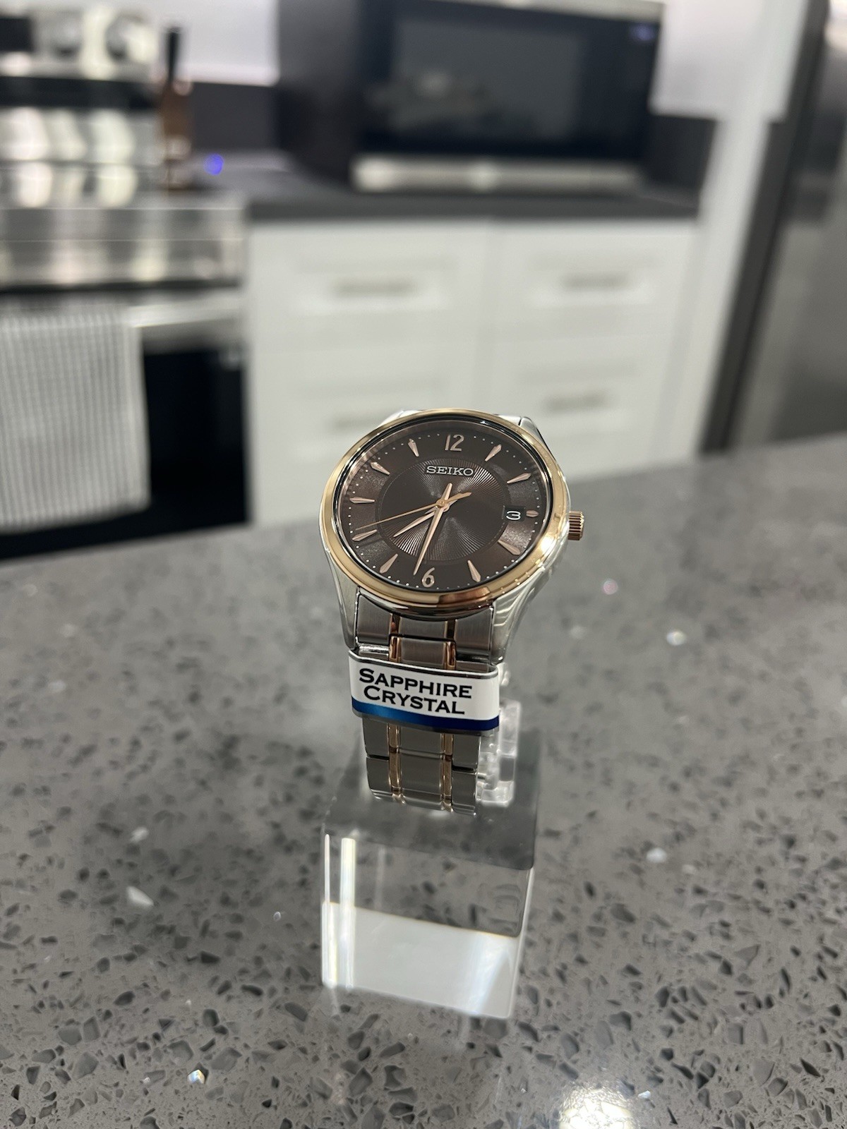 Seiko SUR470P1 Quartz Stainless Steel Sapphire Date 100m WR Brown Dial