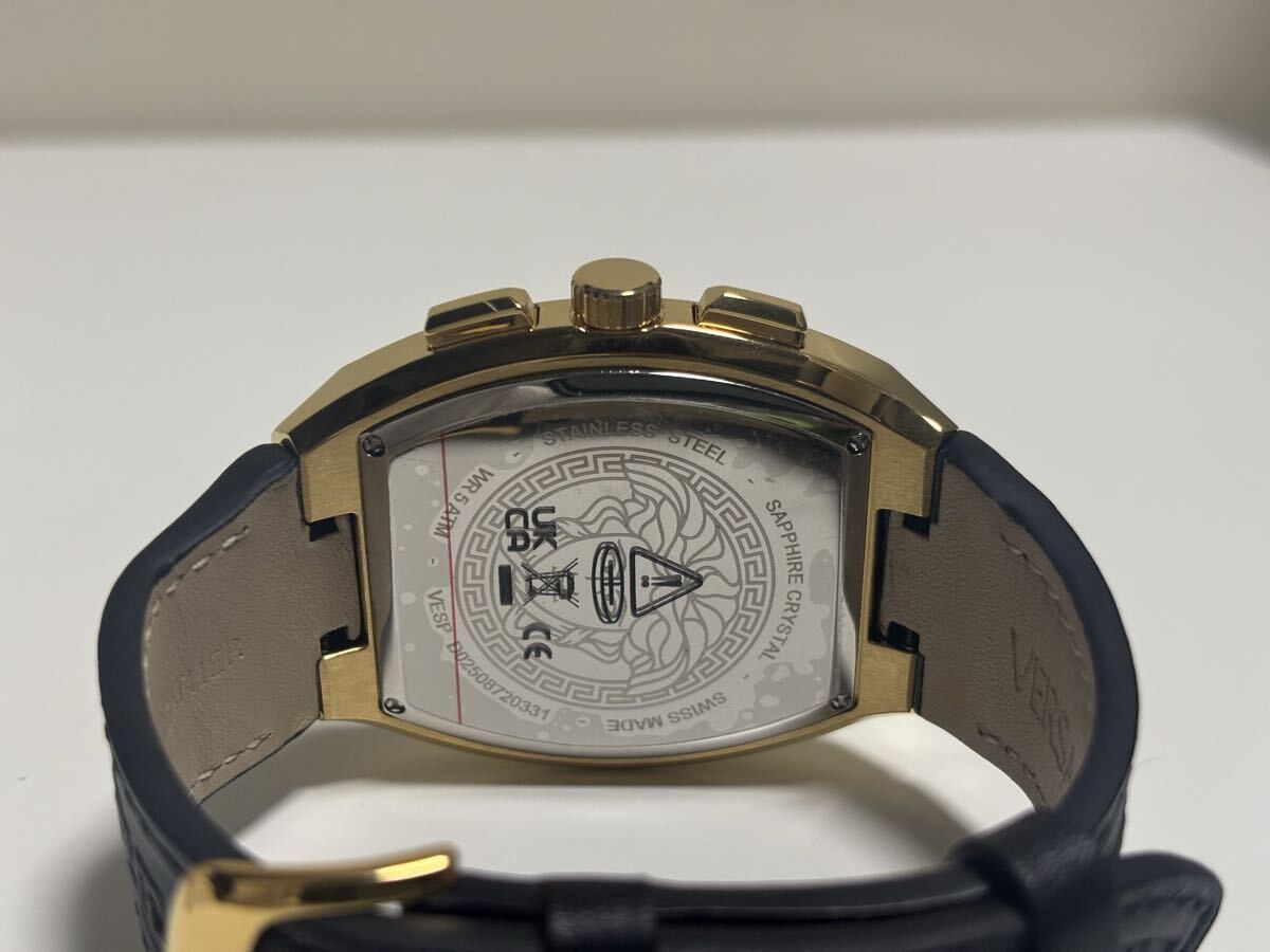 [B1Y] VERSACE Chronograph Men’s Watch Black Gold VESP00324 Greca [z7t]