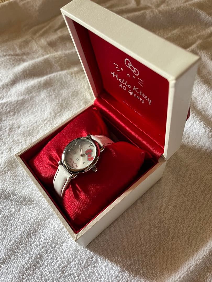 Hello Kitty 30 Year Anniversary Watch White Leather Band