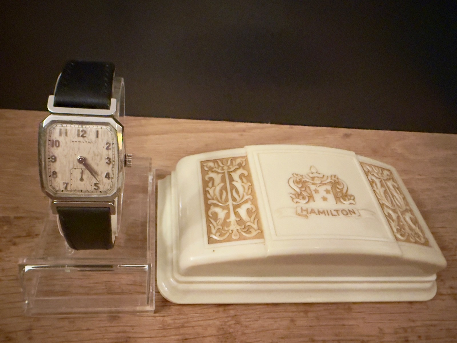 Vintage Hamilton Raymon 747 17J Stainless Steel + Original Boxes Art Deco Watch