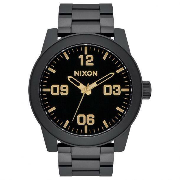 Nixon Corporal Matte Black / Gold Stainless Steel Men’s Watch A346-1041