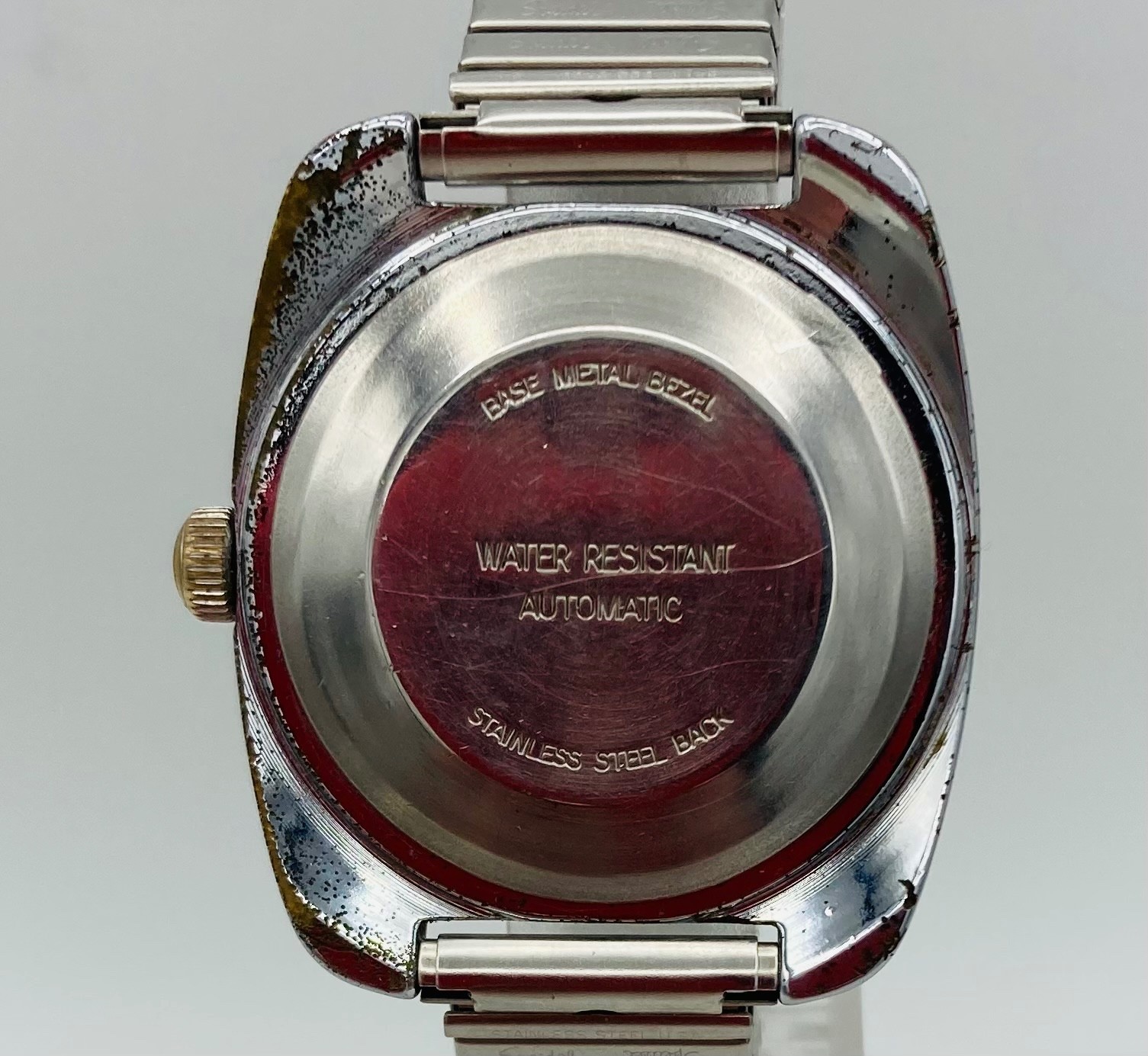VTG Timex Men’s Watch Automatic Viscount Manual 1976 Gray Dial 36mm Chrome Case