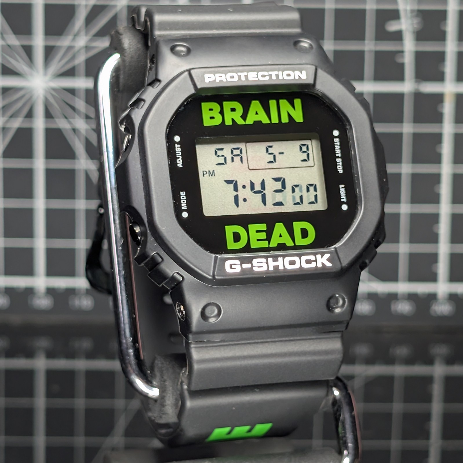 Casio G-Shock BRAIN DEAD DW-5600 Black Green Japanese Exclusive Square DW-5600VT